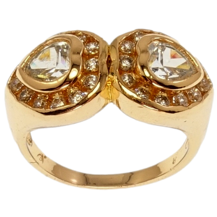 Кольцо Xuping Позолота 18K Два Сердечка фото №19