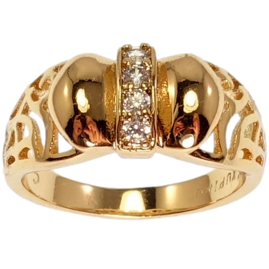 Каблучка Xuping Позолота 18K Бантик з різьбленим візерунком фото №1