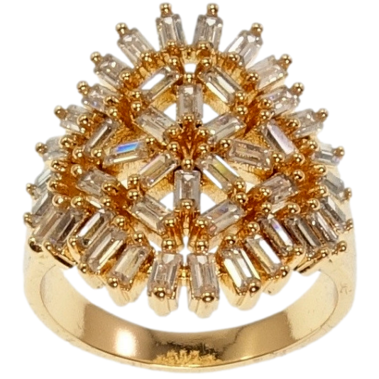 Кольцо Xuping Позолота 18K Декоративный Узор из Прямоугольных Кристаллов фото №1