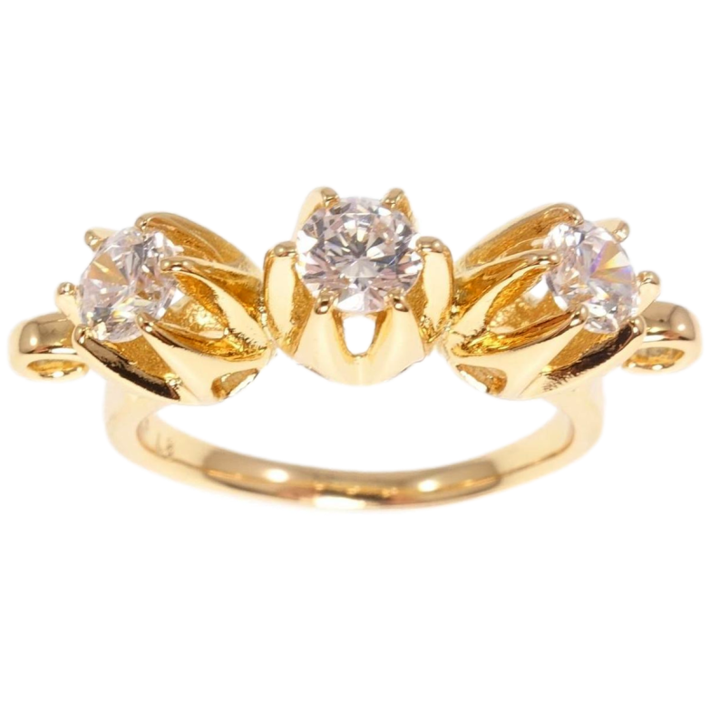 Каблучка Xuping Позолота 18K Три квіткові бутони фото №1