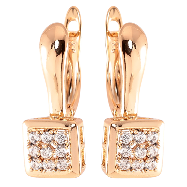 Серьги Xuping Позолота 18K английский замок Инкрустация цирконием фото №20