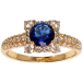 Кольцо Xuping Позолота 18K Классический дизайн с инкрустацией и вставкой синий кристалл фото №1