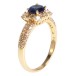Кольцо Xuping Позолота 18K Классический дизайн с инкрустацией и вставкой синий кристалл фото №2