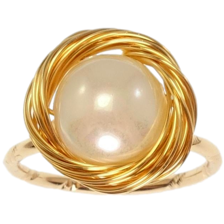 Кольцо Xuping Позолота 18K Жемчужина в оправе из проволоки фото №12