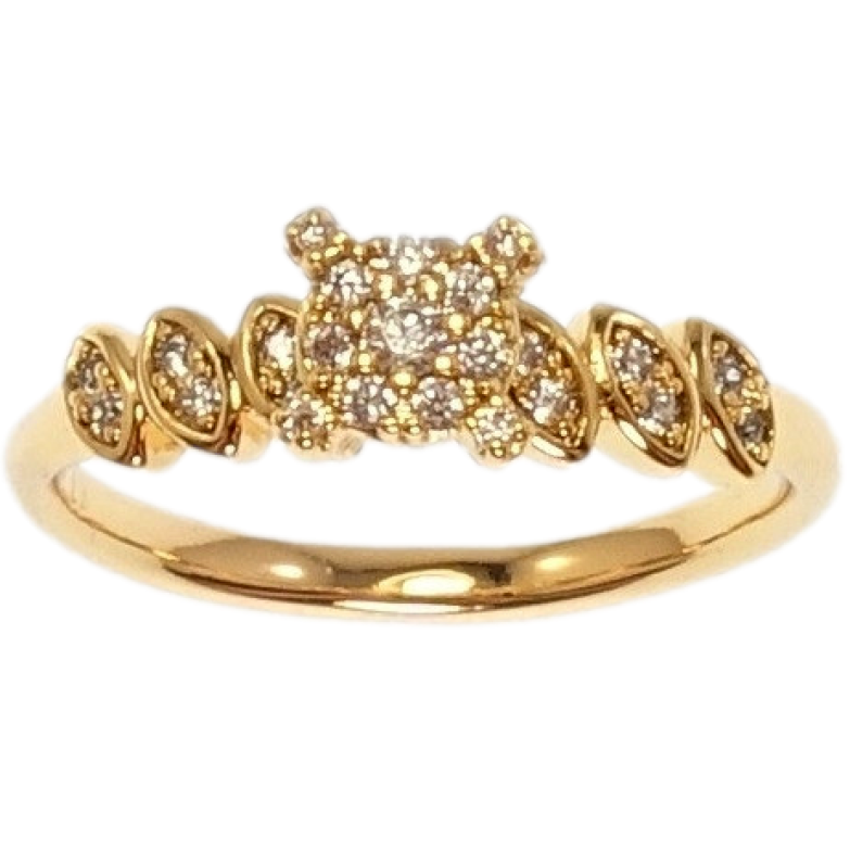 Каблучка Xuping Позолота 18K Мінімалізм з декоративною вставкою фото №1