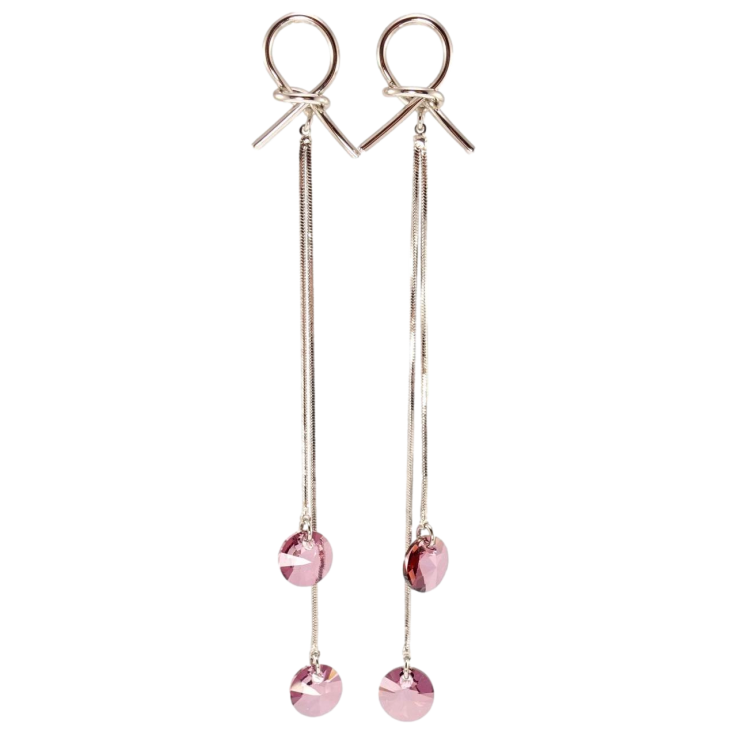 Сережки Xuping колір Родій з кристалами Swarovski пусети Петелі з кристалами Rose фото №5 Сережки Xuping колір Родій з кристалами Swarovski пусети Петелі з кристалами Rose фото №5