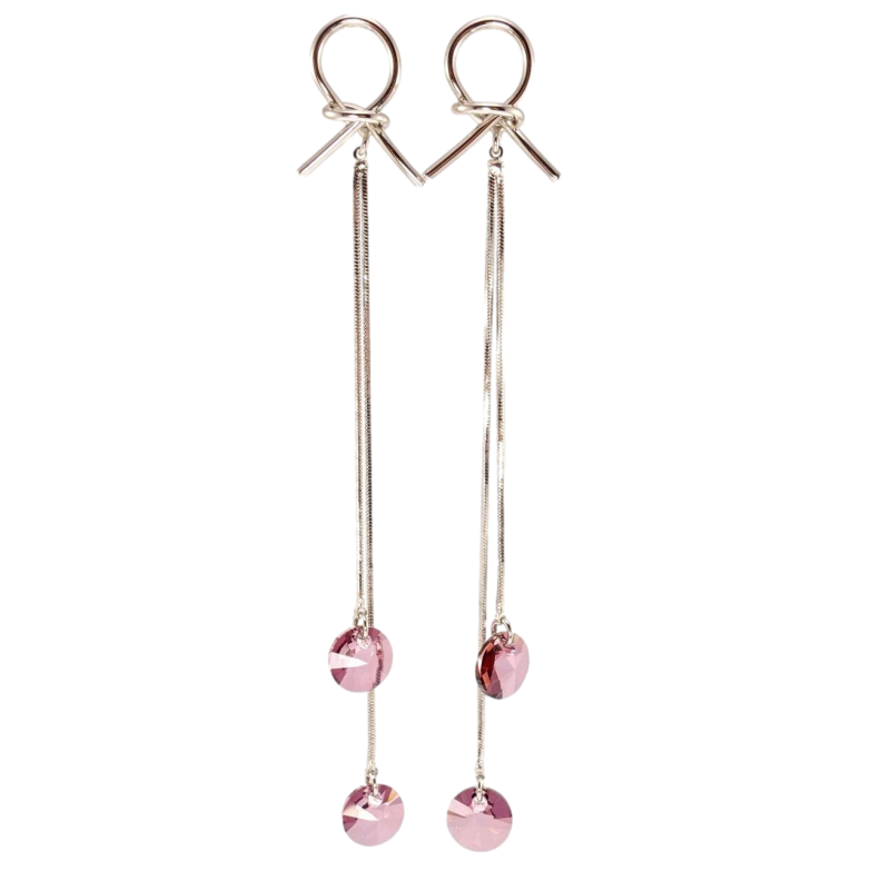 Серьги Xuping цвет Родий с кристаллами Swarovski пусеты Петельки с кристаллами Rose фото №1 Серьги Xuping цвет Родий с кристаллами Swarovski пусеты Петельки с кристаллами Rose фото №1