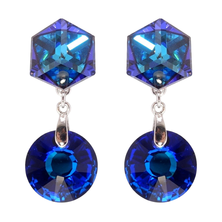 Сережки Xuping колір Родій з кристалами Swarovski пусети Кристальні підвіски фото №7 Сережки Xuping колір Родій з кристалами Swarovski пусети Кристальні підвіски фото №7