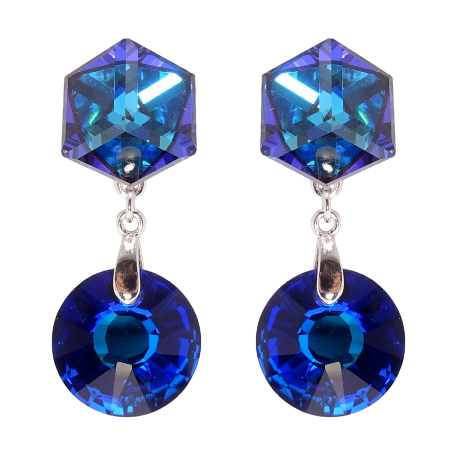 Сережки Xuping колір Родій з кристалами Swarovski пусети Кристальні підвіски фото №1 Сережки Xuping колір Родій з кристалами Swarovski пусети Кристальні підвіски фото №1