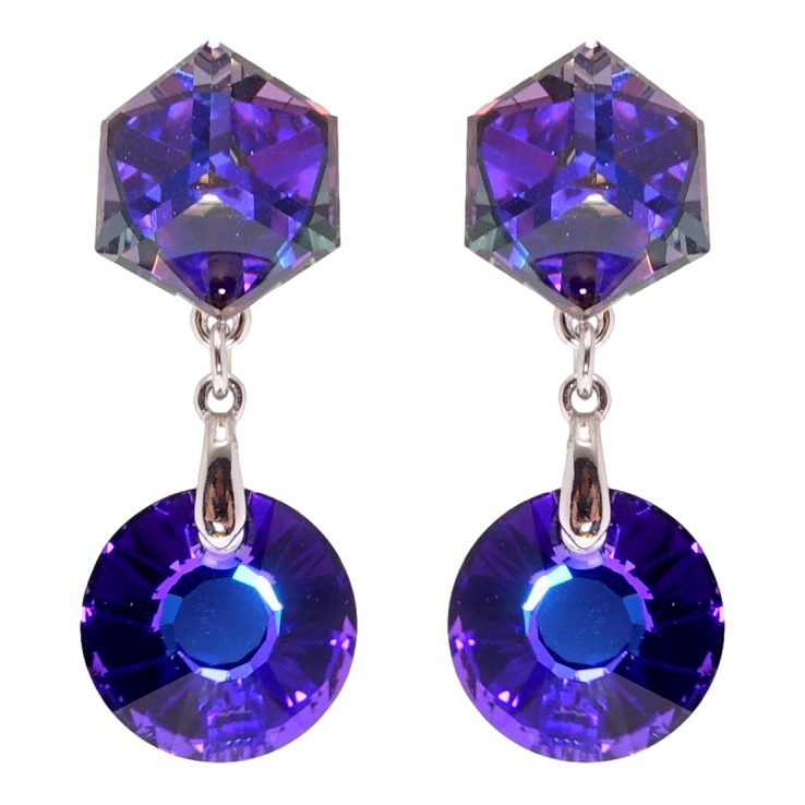 Сережки Xuping колір Родій з кристалами Swarovski пусети Кришталеві підвіски Cobalt фото №12 Сережки Xuping колір Родій з кристалами Swarovski пусети Кришталеві підвіски Cobalt фото №12