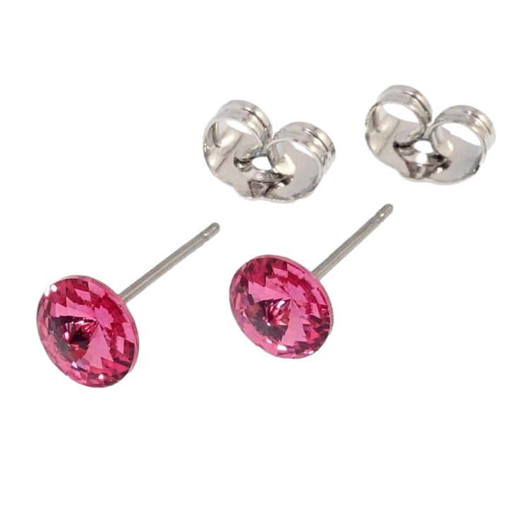 Сережки Xuping колір Родій з кристалами Swarovski пусети Кристали Fuchsia ø 6мм фото №19 Сережки Xuping колір Родій з кристалами Swarovski пусети Кристали Fuchsia ø 6мм фото №19