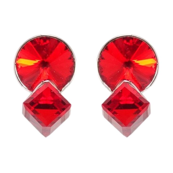 Серьги Xuping цвет Родий с кристаллами Swarovski пусеты Кристаллы  Siam фото №6