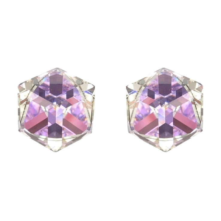 Сережки Xuping колір Родій з кристалами Swarovski пусети Кристальні куби Provence Lavender 8х8мм фото №13 Сережки Xuping колір Родій з кристалами Swarovski пусети Кристальні куби Provence Lavender 8х8мм фото №13