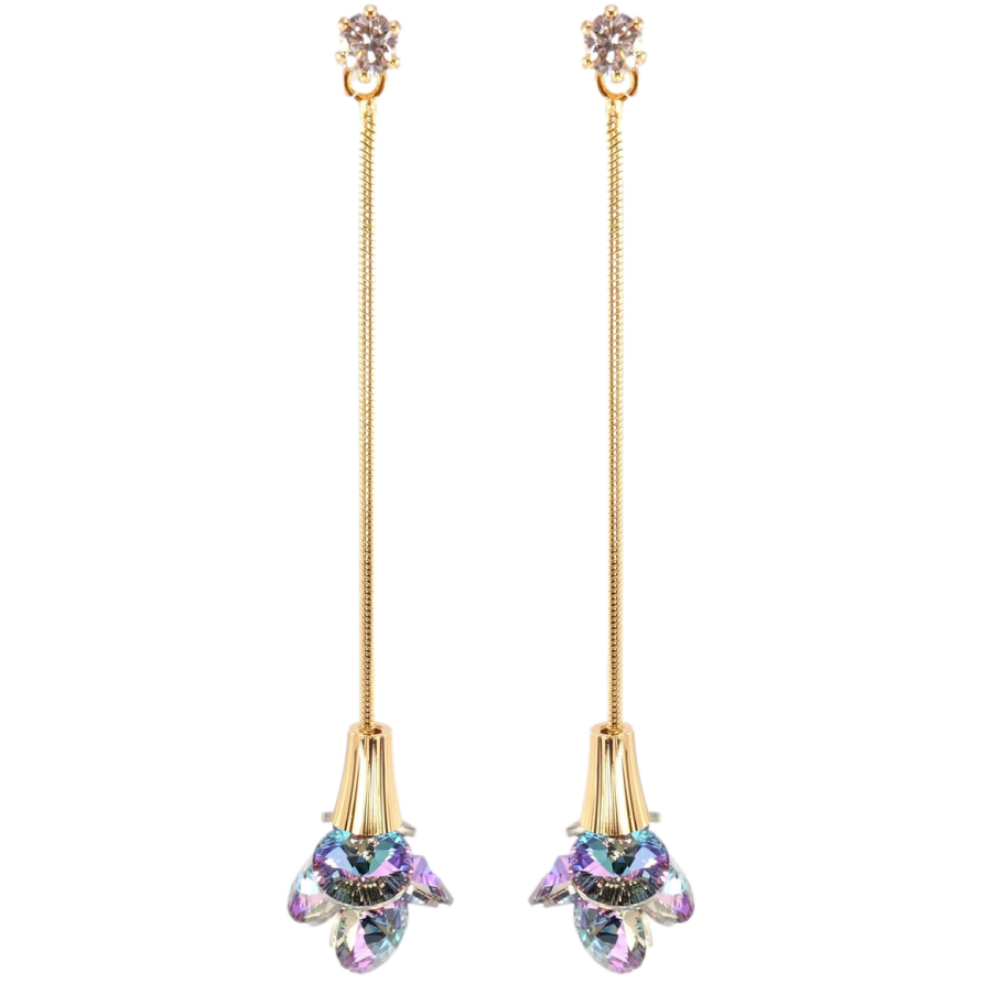 Сережки Xuping колір 18K з кристалами Swarovski пусети «Кришталеві підвіски Paradise Shine» фото №1