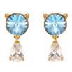 Серьги Xuping цвет 18K с кристаллами Swarovski пусеты "Котики с кристаллом Aqumarine" фото №2