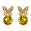 Серьги Xuping цвет 18K с кристаллами Swarovski пусеты "Бабочки с кристаллом Sunflower" фото №2