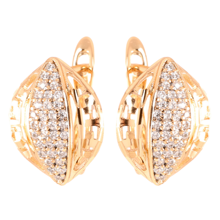 Серьги Xuping Позолота 18K английский замок Резной узор с цирконием фото №24 Серьги Xuping Позолота 18K английский замок Резной узор с цирконием фото №24