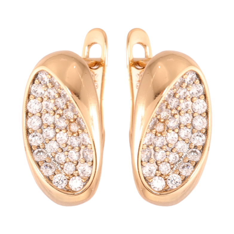 Сережки Xuping Позолота 18K англійський замок Інкрустація цирконієм фото №1