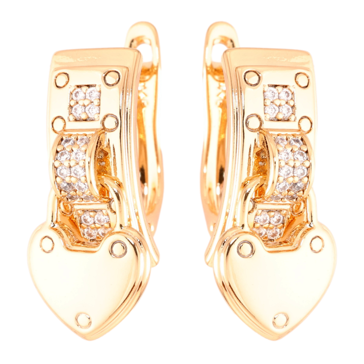 Серьги Xuping Позолота 18K английский замок Замочки-сердечки фото №24