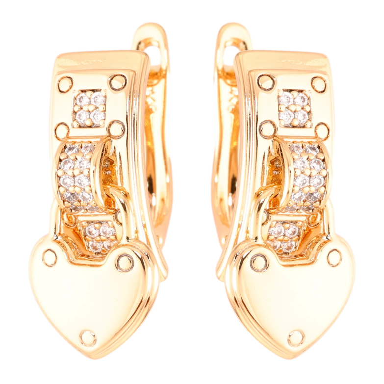 Серьги Xuping Позолота 18K английский замок Замочки-сердечки фото №1 Серьги Xuping Позолота 18K английский замок Замочки-сердечки фото №1