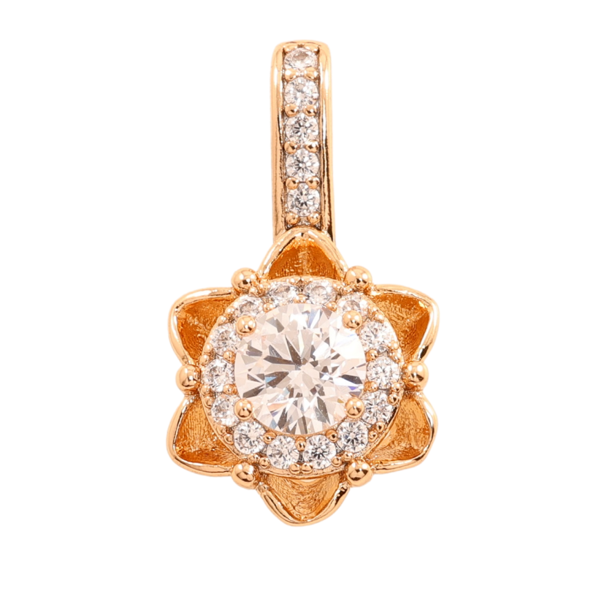 Кулон Xuping Позолота 18K Цветочек с цирконием для цепочки до 3мм фото №1