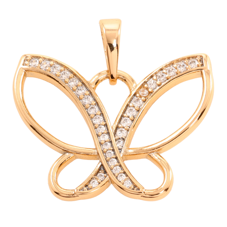 Кулон Xuping Позолота 18K Метелик з цирконієм для ланцюжка до 5мм фото №1 Кулон Xuping Позолота 18K Метелик з цирконієм для ланцюжка до 5мм фото №1
