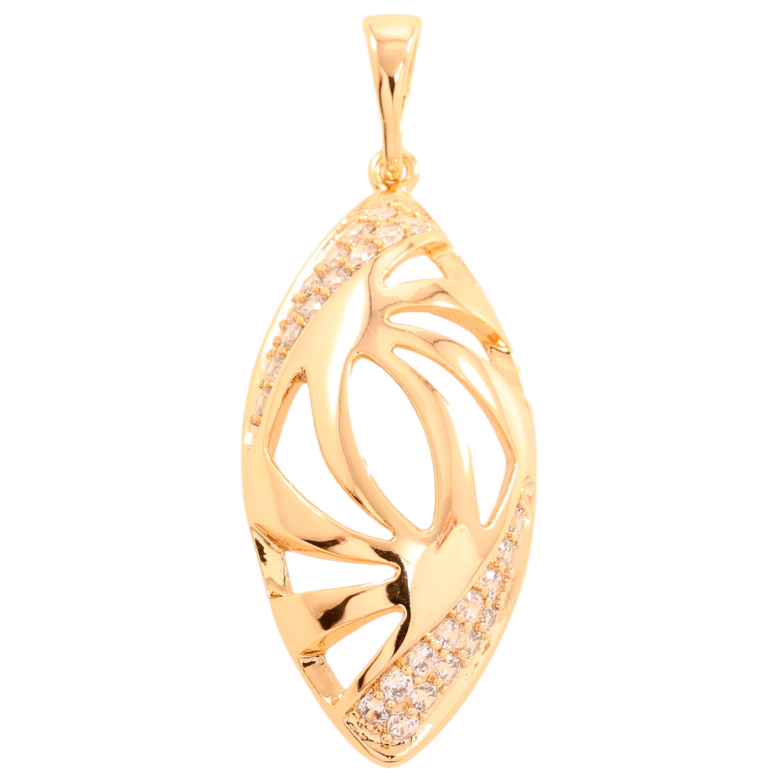 Кулон Xuping Позолота 18K Резной узор с инкрустацией цирконием для цепочки до 5мм фото №1 Кулон Xuping Позолота 18K Резной узор с инкрустацией цирконием для цепочки до 5мм фото №1