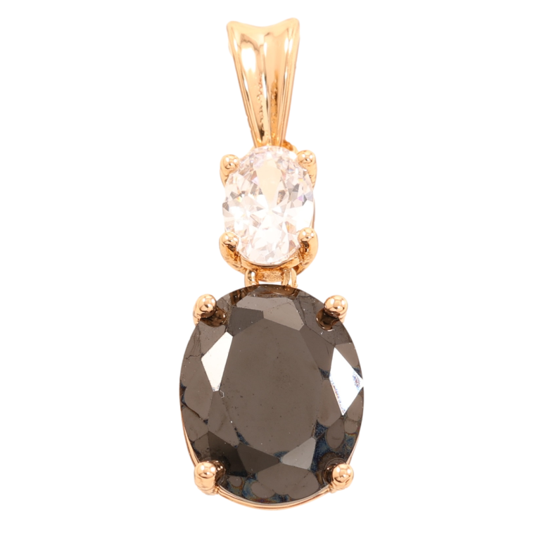 Кулон Xuping Позолота 18K Черный и белый фианиты для цепочки до 2мм фото №1