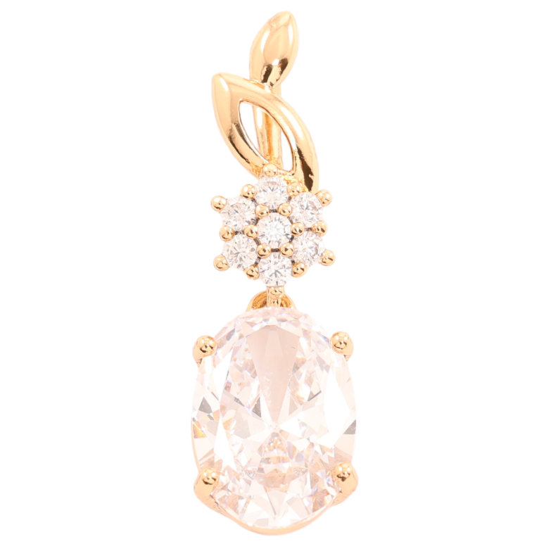 Кулон Xuping Позолота 18K Кристальный цветочек с подвеской фианит для цепочки до 2мм фото №1