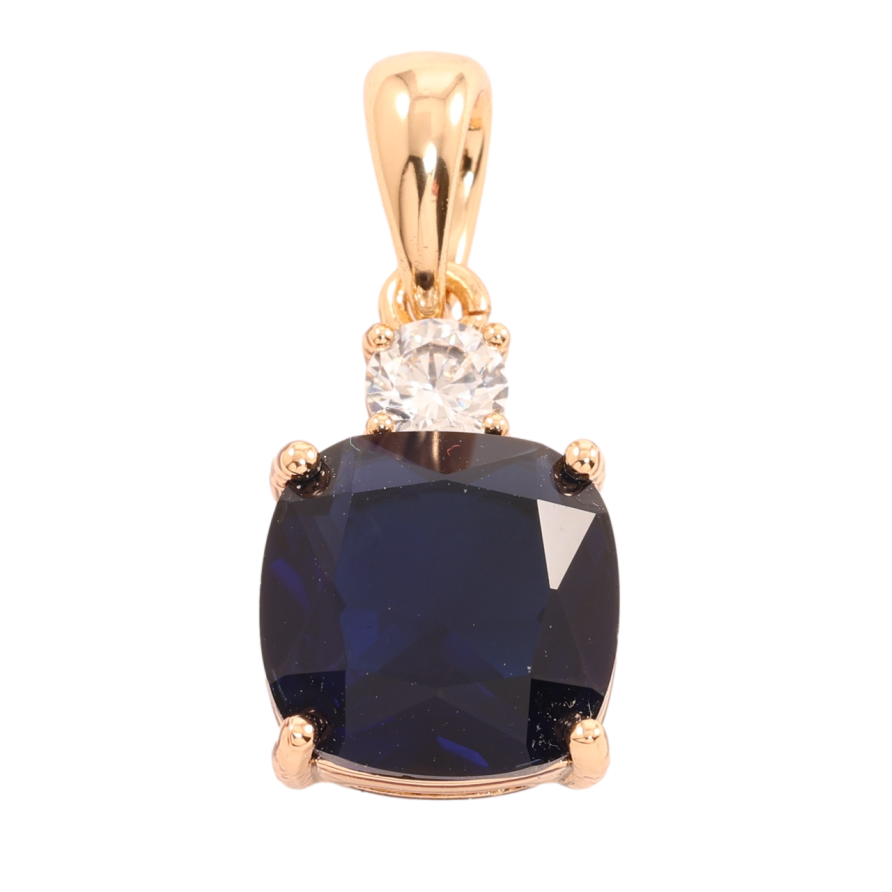 Кулон Xuping Позолота 18K Синій фіаніт» для ланцюжка до 5мм фото №1