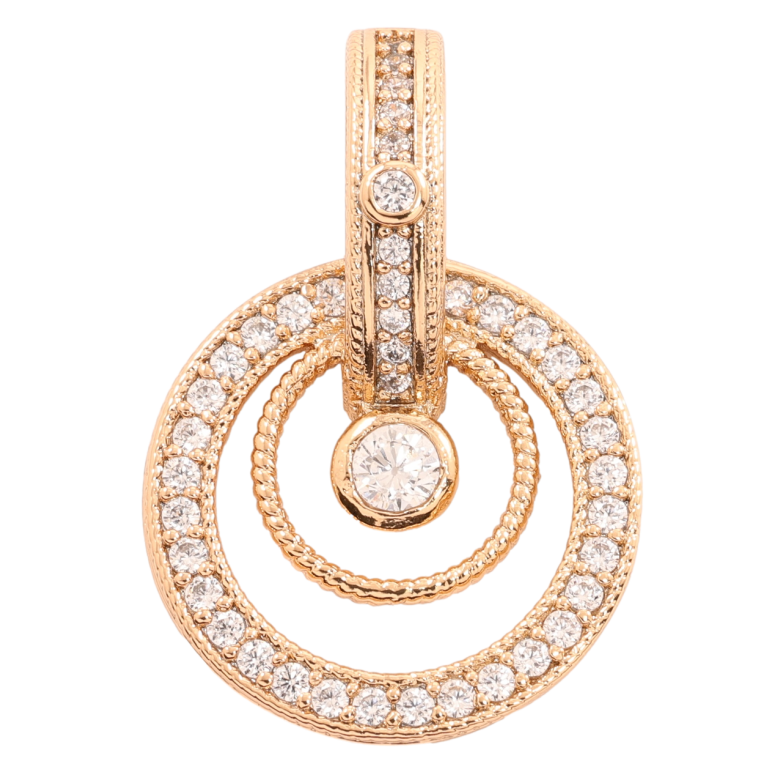 Кулон Xuping Позолота 18K Колечки с цирконием для цепочки до 3мм фото №1