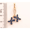 Кулон Xuping Позолота 18K Синие кристальные бабочки для цепочки до 6мм фото №2