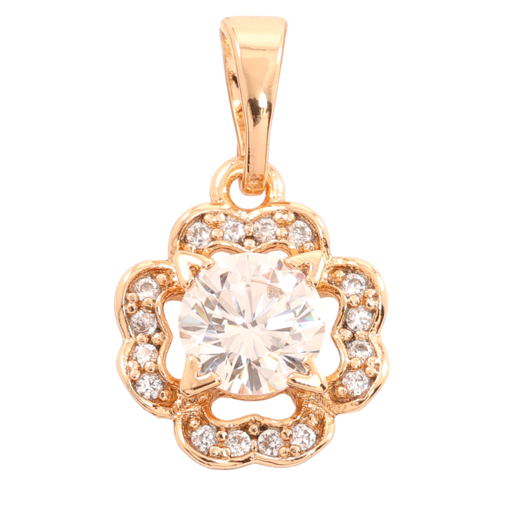 Кулон Xuping Позолота 18K «Квіточка з цирконієм» для ланцюжка до 5мм фото №9