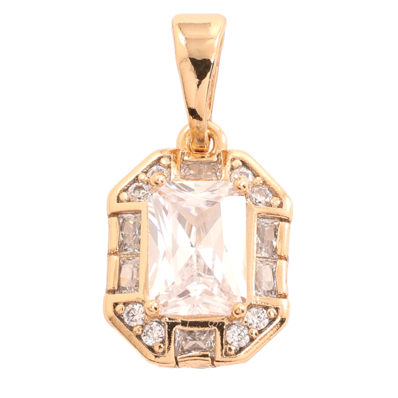 Кулон Xuping Позолота 18K Фианит в обрамлении циркония для цепочки до 5мм фото №1