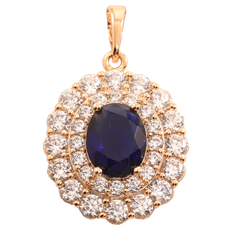 Кулон Xuping Позолота 18K Инкрустация цирконием с синим фианитом для цепочки до 6мм фото №1 Кулон Xuping Позолота 18K Инкрустация цирконием с синим фианитом для цепочки до 6мм фото №1