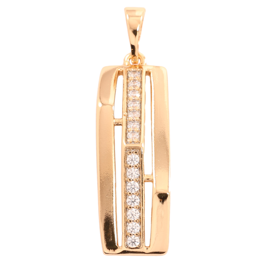 Кулон Xuping Позолота 18K Узор из дорожек циркония для цепочки до 5мм фото №1