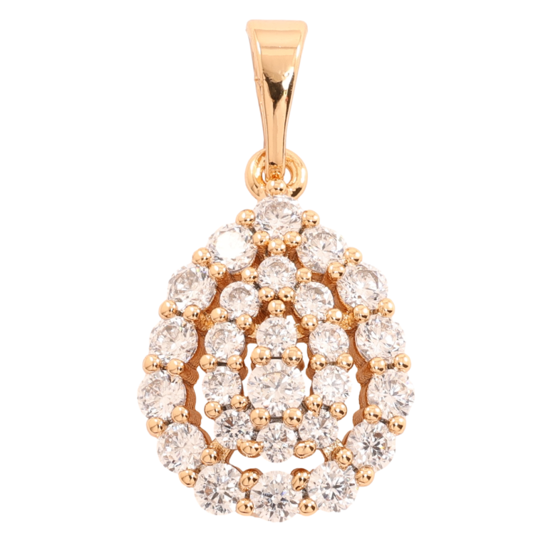 Кулон Xuping Позолота 18K Капелька инкрустация цирконием для цепочки до 5мм фото №5