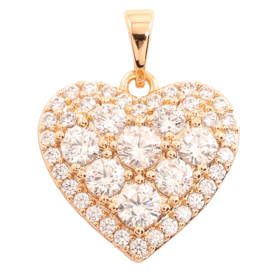 Кулон Xuping Позолота 18K Сердечко с инкрустацией цирконием для цепочки до 5мм фото №1