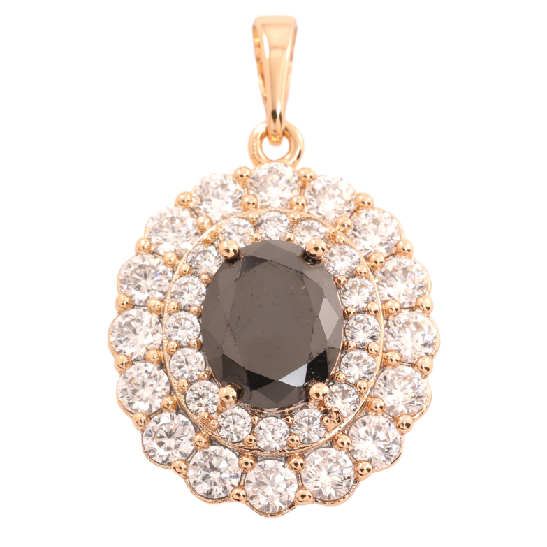 Кулон Xuping Позолота 18K «Інкрустація цирконієм з чорним фіанітом» для ланцюжка до 6мм фото №1