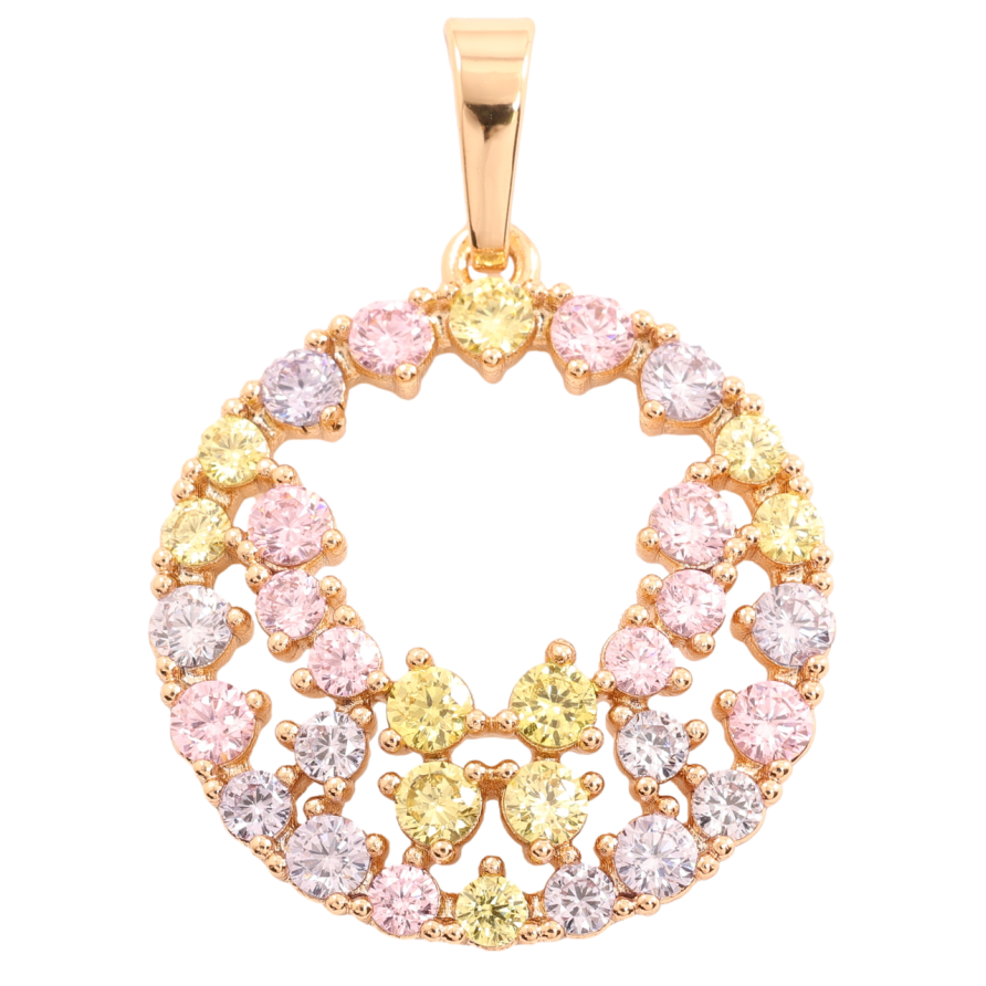 Кулон Xuping Позолота 18K Россыпь разноцветных фианитов для цепочки до 7мм фото №1