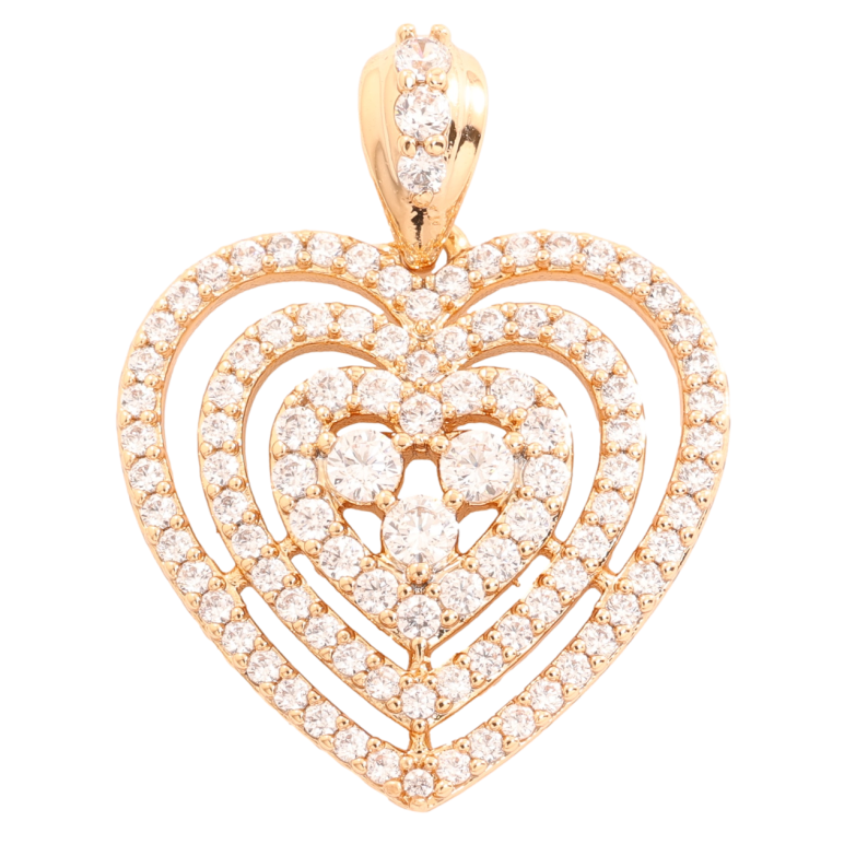 Кулон Xuping Позолота 18K Сердце с инкрустацией цирконием для цепочки до 4мм фото №1