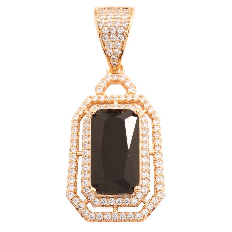 Кулон Xuping Позолота 18K Инкрустация цирконием с черным фианитом для цепочки до 8мм фото №11