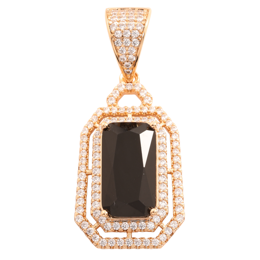 Кулон Xuping Позолота 18K «Інкрустація цирконієм з чорним фіанітом» для ланцюжка до 8мм фото №1