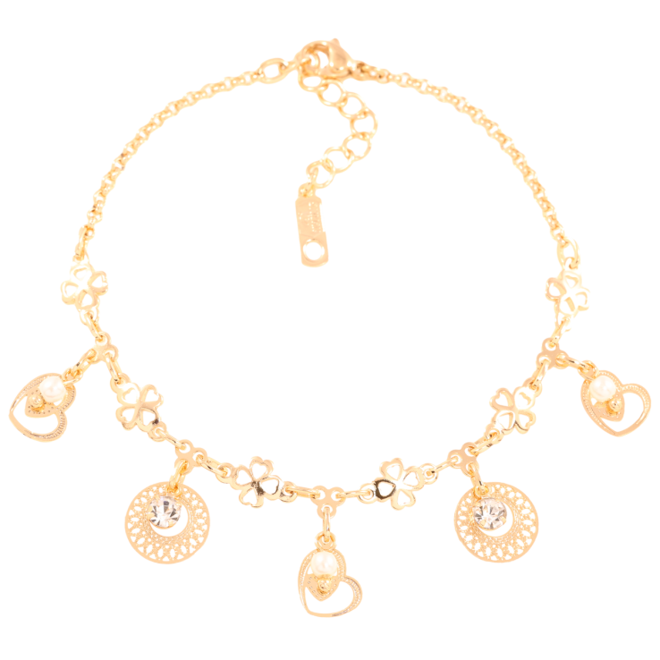 Браслет Xuping Позолота 18K Цепочка с декоративными подвесками длинна с доп.цепочкой 18-21см х 2мм фото №8