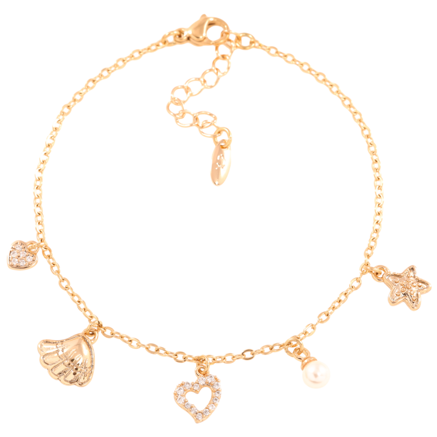 Браслет Xuping Позолота 18K Ланцюжок з підвісками» довжина з доп.ланцюжком 17-20.5см х 1.5мм фото №1