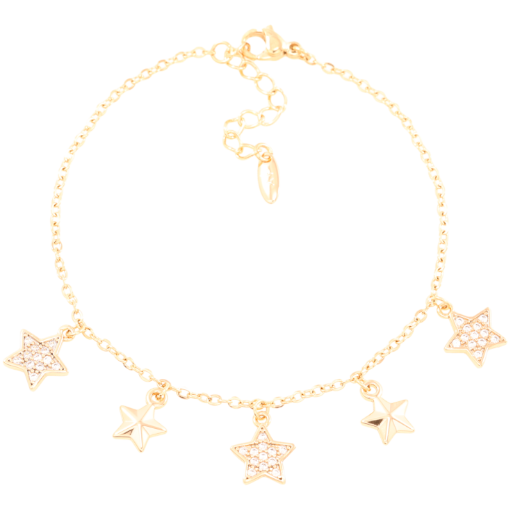 Браслет Xuping Позолота 18K Цепочка с подвесками длинна с доп.цепочкой 17.5-21см х 1.5мм фото №2