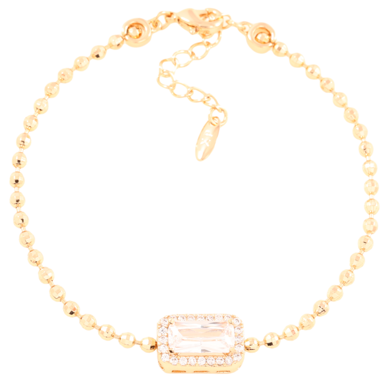 Браслет Xuping Позолота 18K Цепочка с кристальной вставкой длинна с доп.цепочкой 17.5-20.5см х 2.5мм фото №4