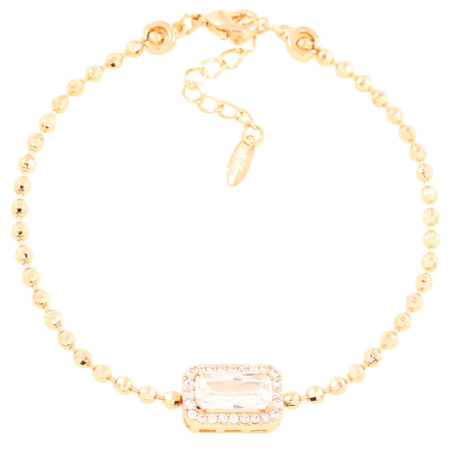 Браслет Xuping Позолота 18K Цепочка с кристальной вставкой длинна с доп.цепочкой 17.5-20.5см х 2.5мм фото №1