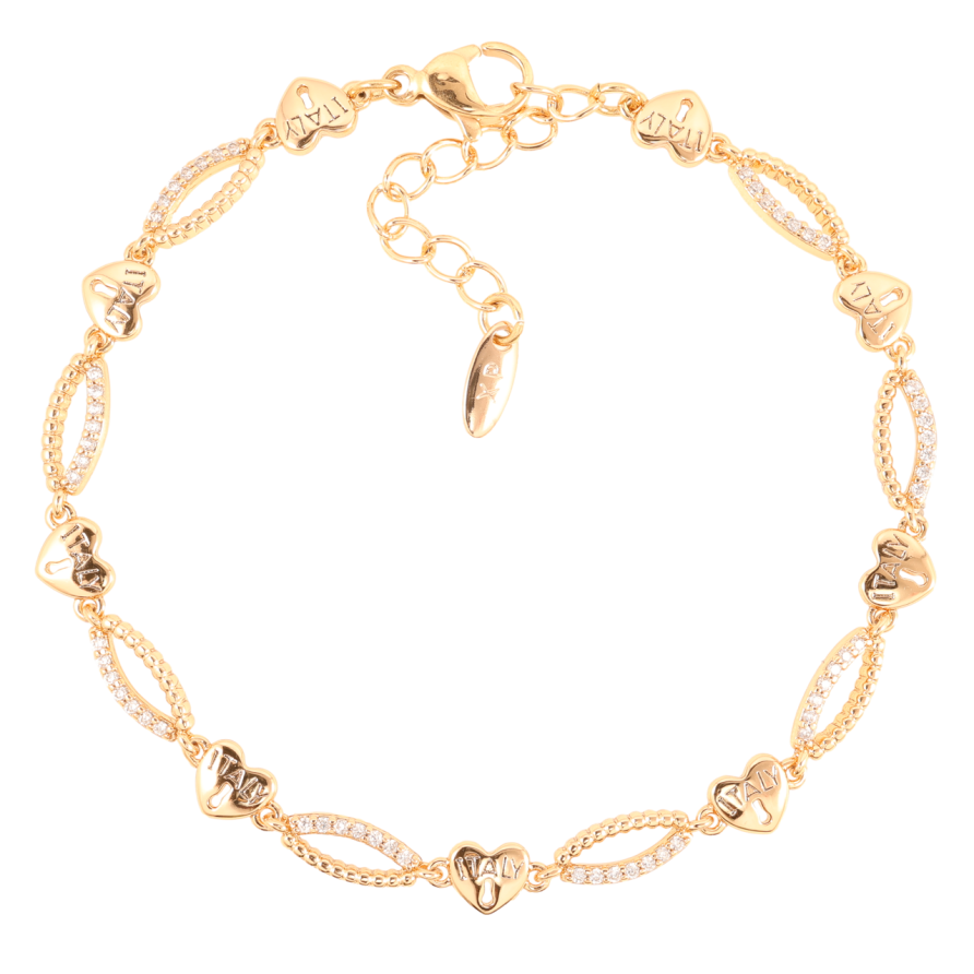 Браслет Xuping Позолота 18K Love Italy довжина з доп.ланцюжком 17-20см х 4-5мм фото №1