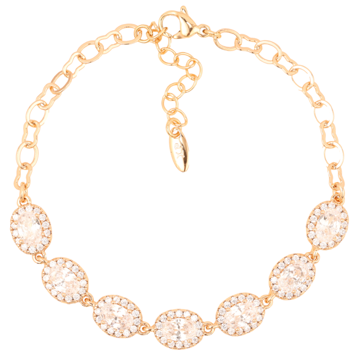 Браслет Xuping Позолота 18K Цепочка с кристальными звеньями длинна с доп.цепочкой 17-20.5см х 4мм фото №6